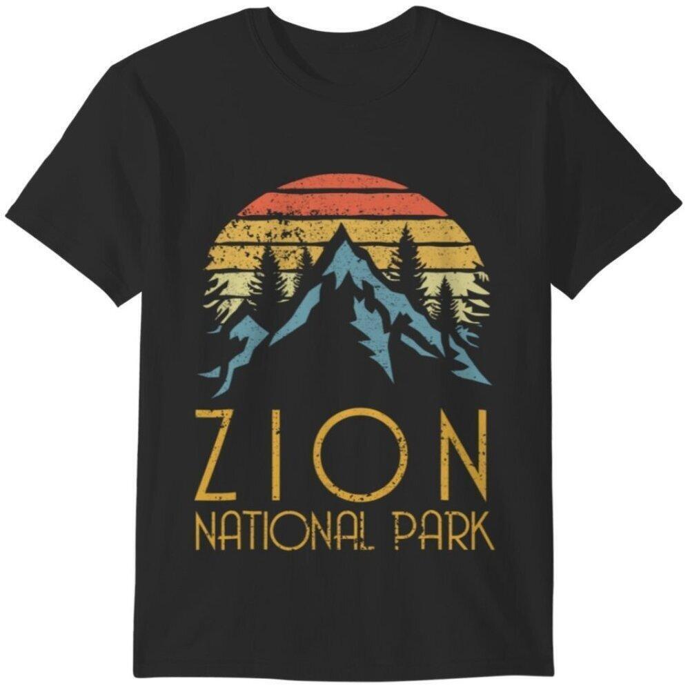 Zion National Park Retro Scenic Landscape Utah Souvenir Graphic Fan Travel Shirt